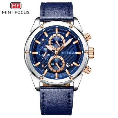 MINI FOCUS MF0161G Men’s Chronograph Watch | High-Quality Leather