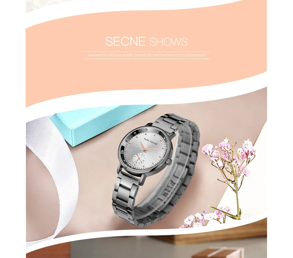 Mini Focus MF0037L Women's Quartz Watch | Diamond Dial Stainless Steel Bracelet | Japan Movement Wholesale