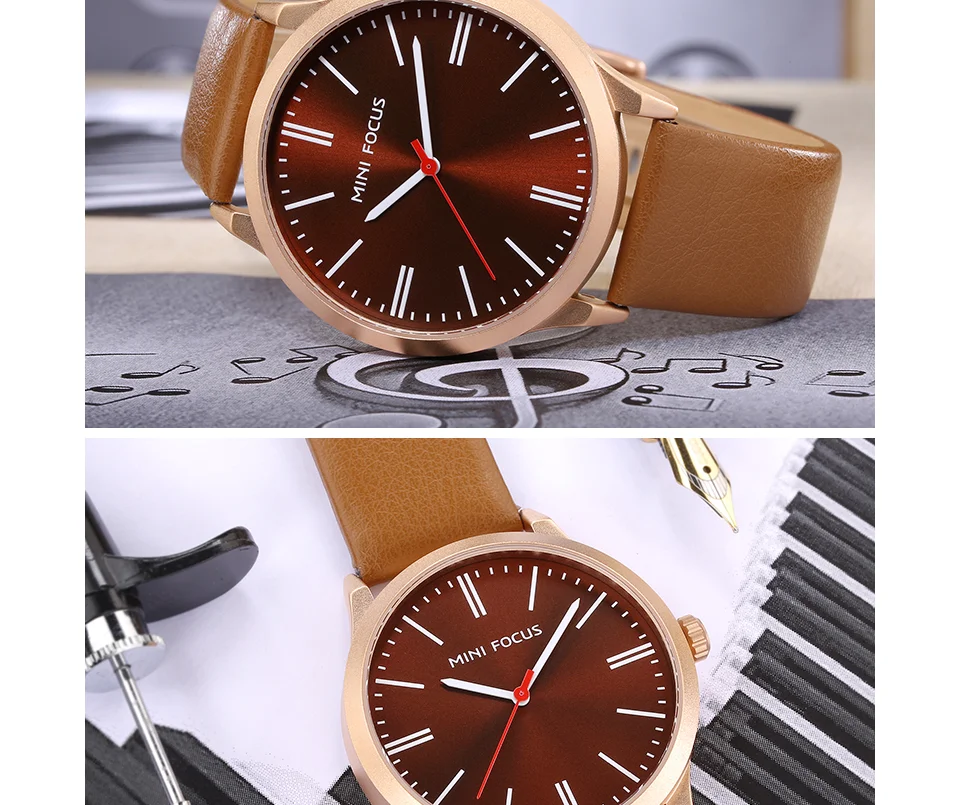Mini Focus MF0058G Men’s Luxury Quartz Watch | Blue Leather Strap Casual Design | Factory Wholesale