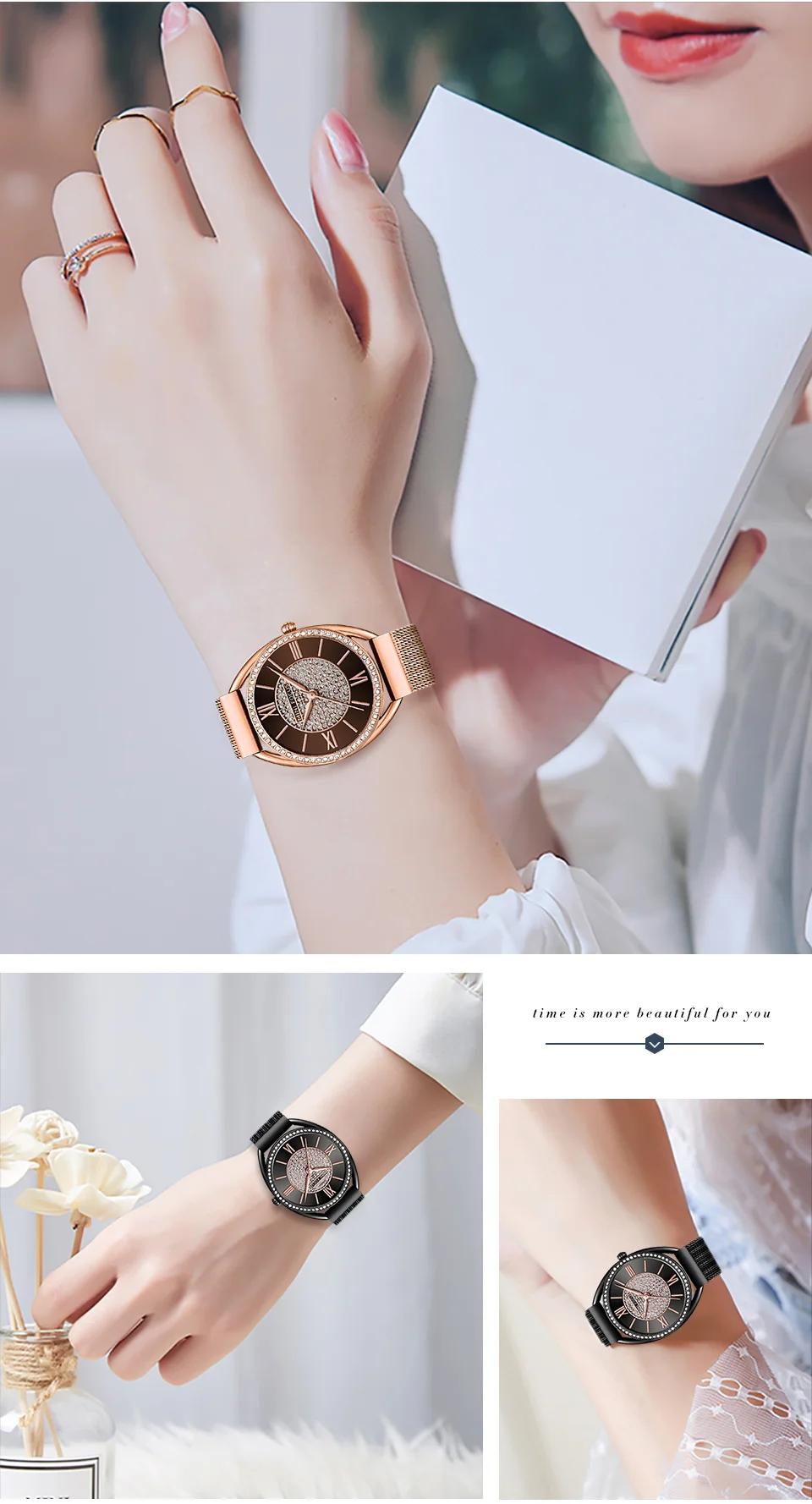 MINI FOCUS Women's Quartz Chronograph Watch Stainless Steel Band in Stock Ready