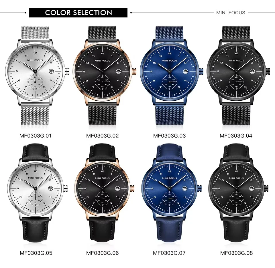 Fashionable Mini Focus Leather Strap Quartz Watch for Men - Waterproof  Wholesale Supplier