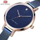 MINI FOCUS Women’s Luxury Quartz Watch Rose Blue Mesh Strap