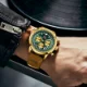 Luxury Men's Fashion Chronograph Watch with Leather Strap