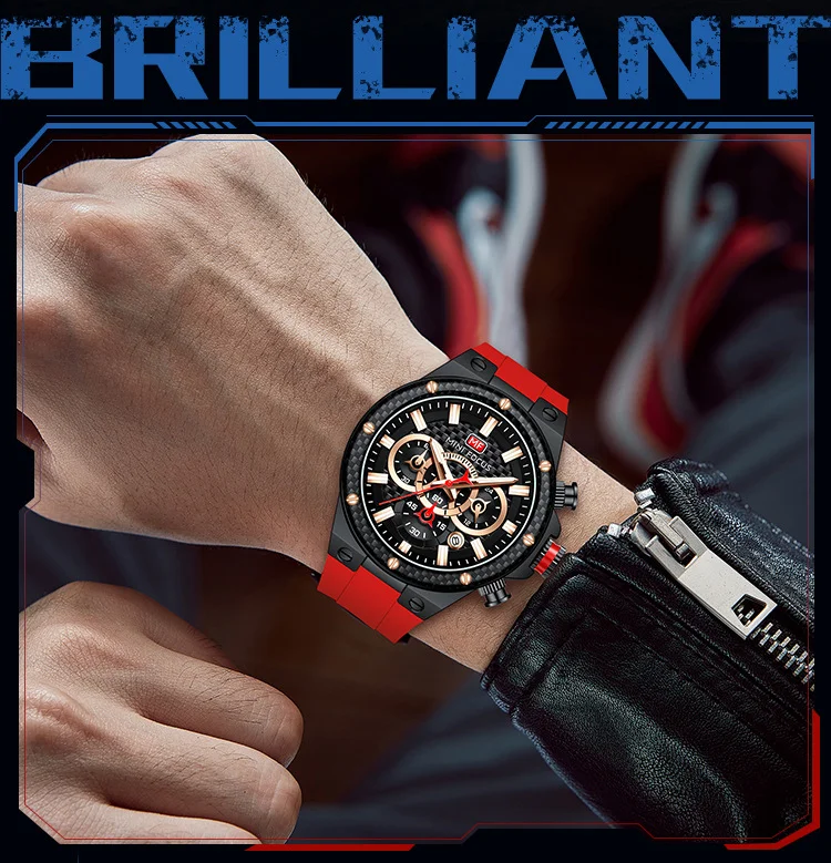 Mini Focus 0468G Men's Sports Watch | Waterproof Carbon Fiber Luxury Quartz Timepiece