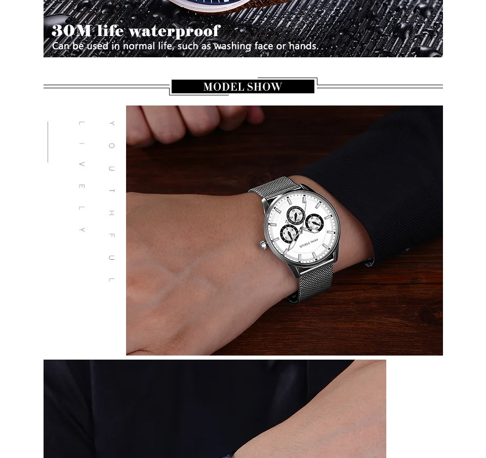 Mini Focus MF0178G Men’s Luxury Mesh Band Business Watch | Waterproof Luminous Quartz Watch Wholesale Supplier