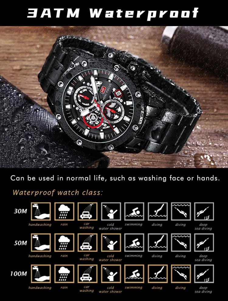 MINI FOCUS Luxury Shenzhen Men Quartz Watch | Exclusive Silicone Band Luminous Chronometer Business Watch Design