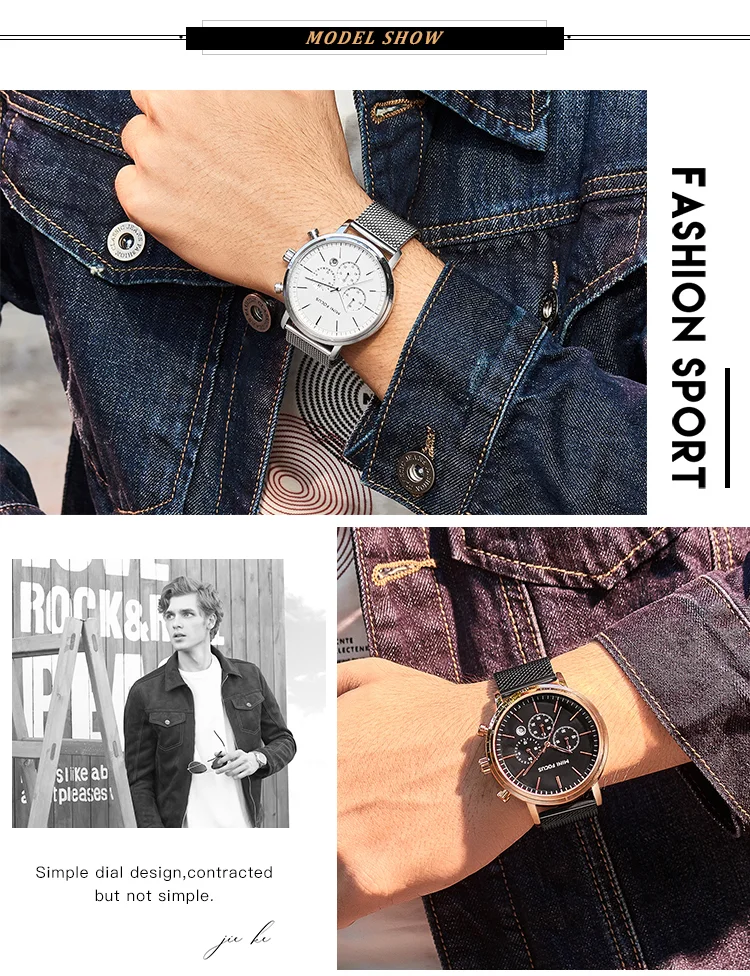 Stylish Men’s Quartz Watch with Silver Mesh Band – Factory Wholesale for Global Watch Distributors