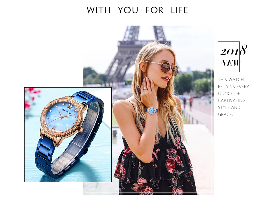 Mini Focus MF0226L Women’s Luxury Rose Gold Watch | Diamond Case Waterproof Quartz Stainless Steel Wristwatch Wholesale