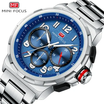 Mini Focus Waterproof Stainless Steel Strap Chronograph