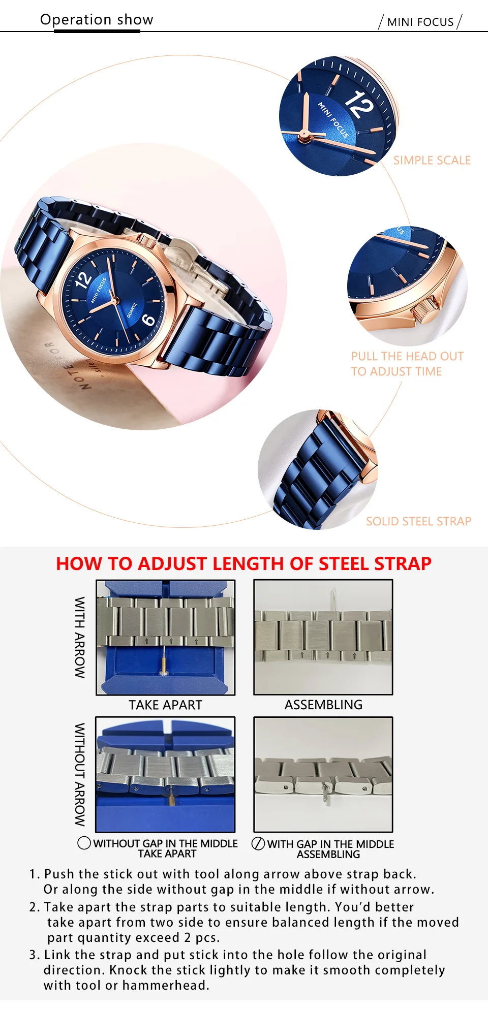 MINI FOCUS Elegant Guangzhou Female Quartz Watch Stylish Stainless Steel Band Waterproof Simple Casual Watch Supplier