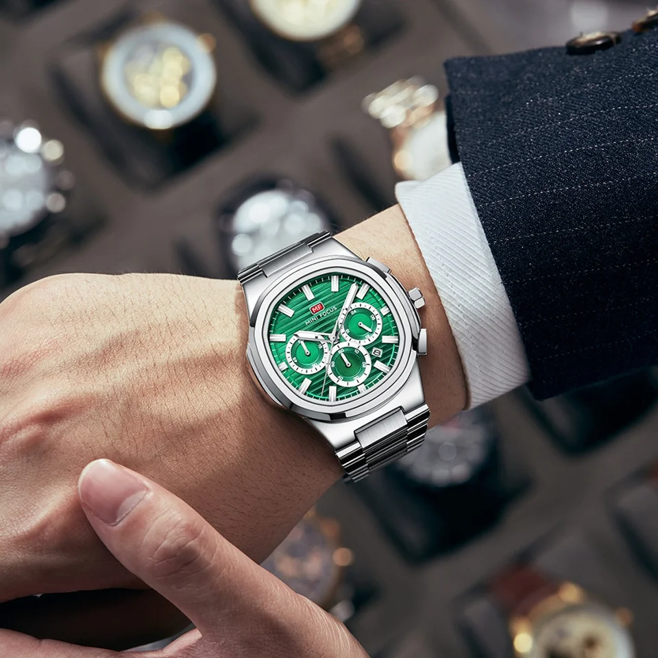 MINI FOCUS 0610G Men's Stainless Steel Waterproof Business Quartz Watch Top Quality, Elegant Design