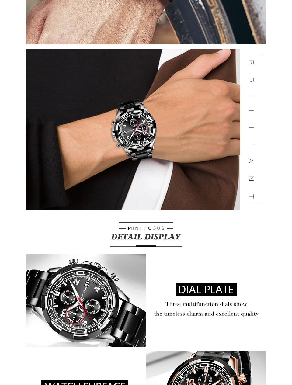 Mini Focus MF0198G Men’s Luxury Chronograph Watch | Stainless Steel | Waterproof Factory Direct
