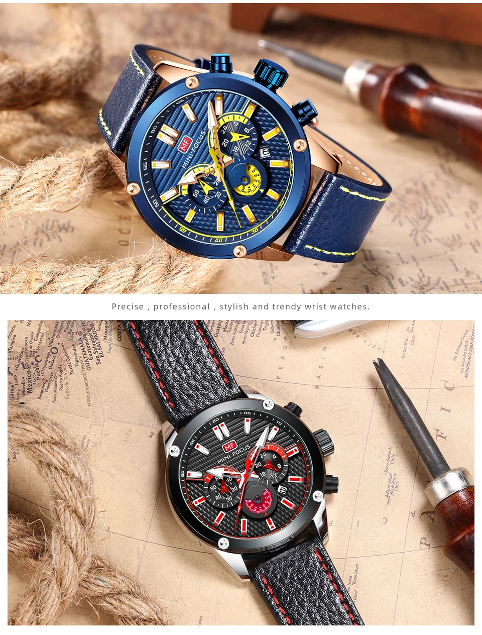 Mini Focus Men’s Quartz Sport Watch | Waterproof Leather Strap Wristwatch for Wholesale