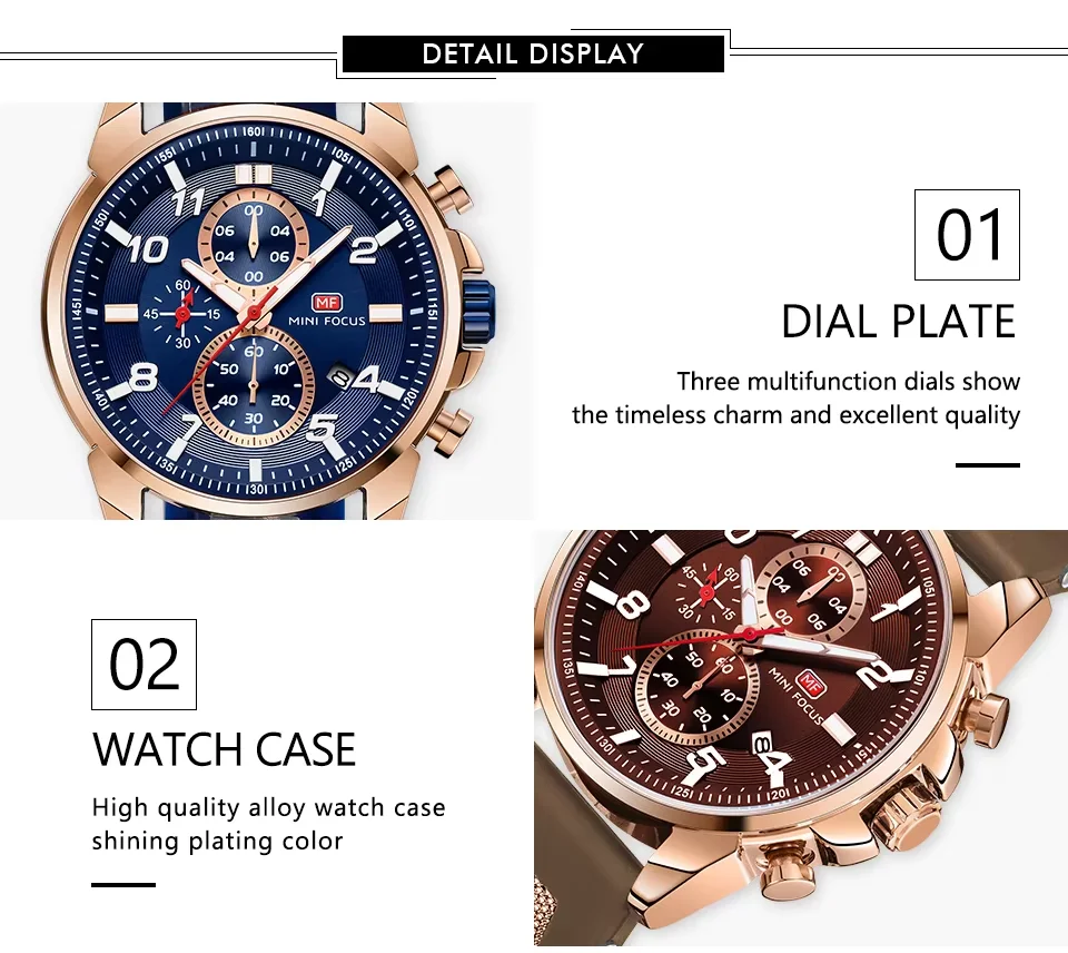 MINI FOCUS Men’s Quartz Watch | Stylish Waterproof Watch with Luminous Silicone Band | Factory Wholesale