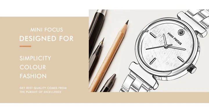 MINI FOCUS Luxury Diamond Women Watches Fashion Marble Dial Stainless Steel Strap Fashion Simple Watch for Girls