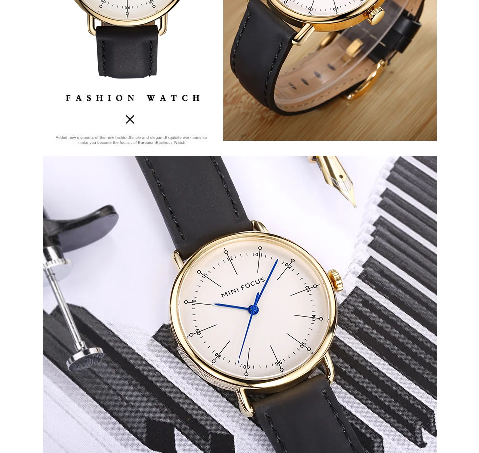 Mini Focus MF0056G Vintage Quartz Men’s Watch | Marine Dial & Brown Leather Strap | Factory Wholesale