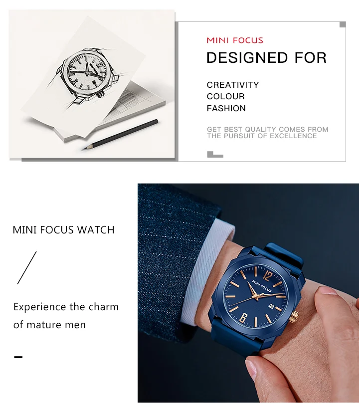 MINI FOCUS MF0248G Simplicity Watch | Trendy Waterproof Luminous Quartz Watch for Men