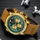 Luxury Men's Fashion Chronograph Watch with Leather Strap