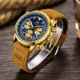 Luxury Men's Fashion Chronograph Watch with Leather Strap