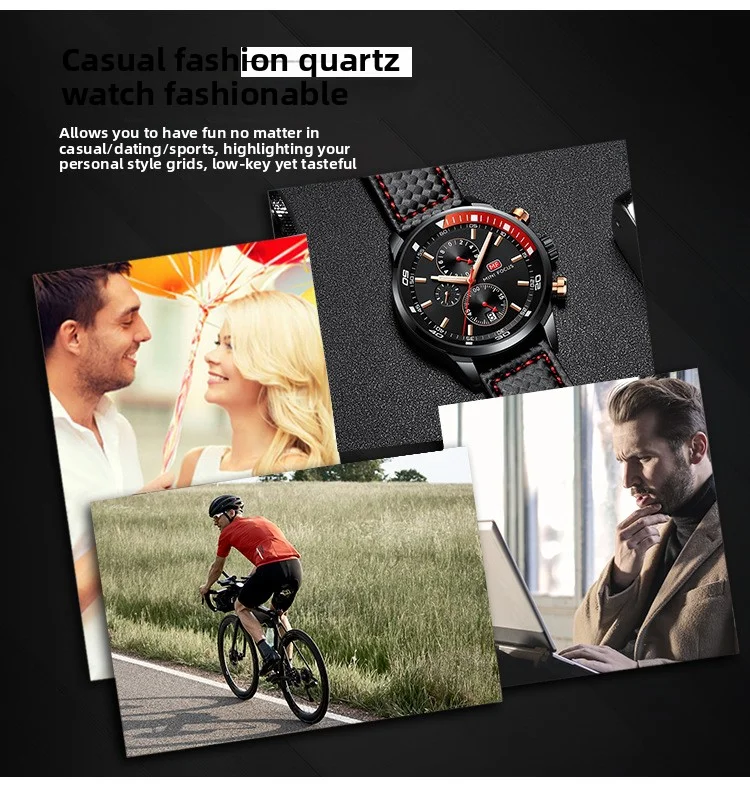 MF0017G Mini Focus Men’s Leather Band Sports Watch | Factory Wholesale Quartz Alloy Timepiece