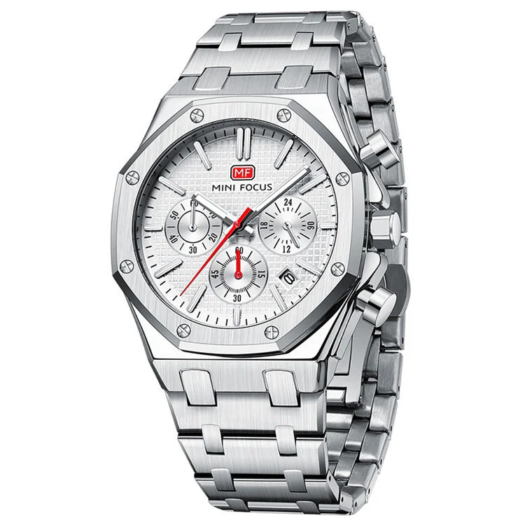 MINI FOCUS 0609 Elegance Men's Quartz Watch Stainless Steel, Luminous Chronometer for Business