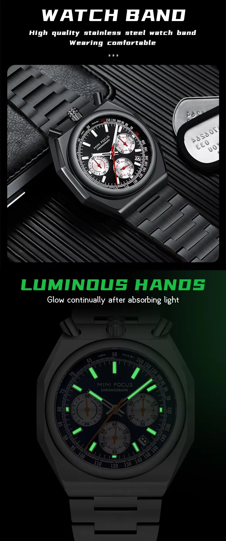 Wholesale MINI FOCUS MF0601G Men's Quartz Watch – Multifunction Waterproof Timepiece