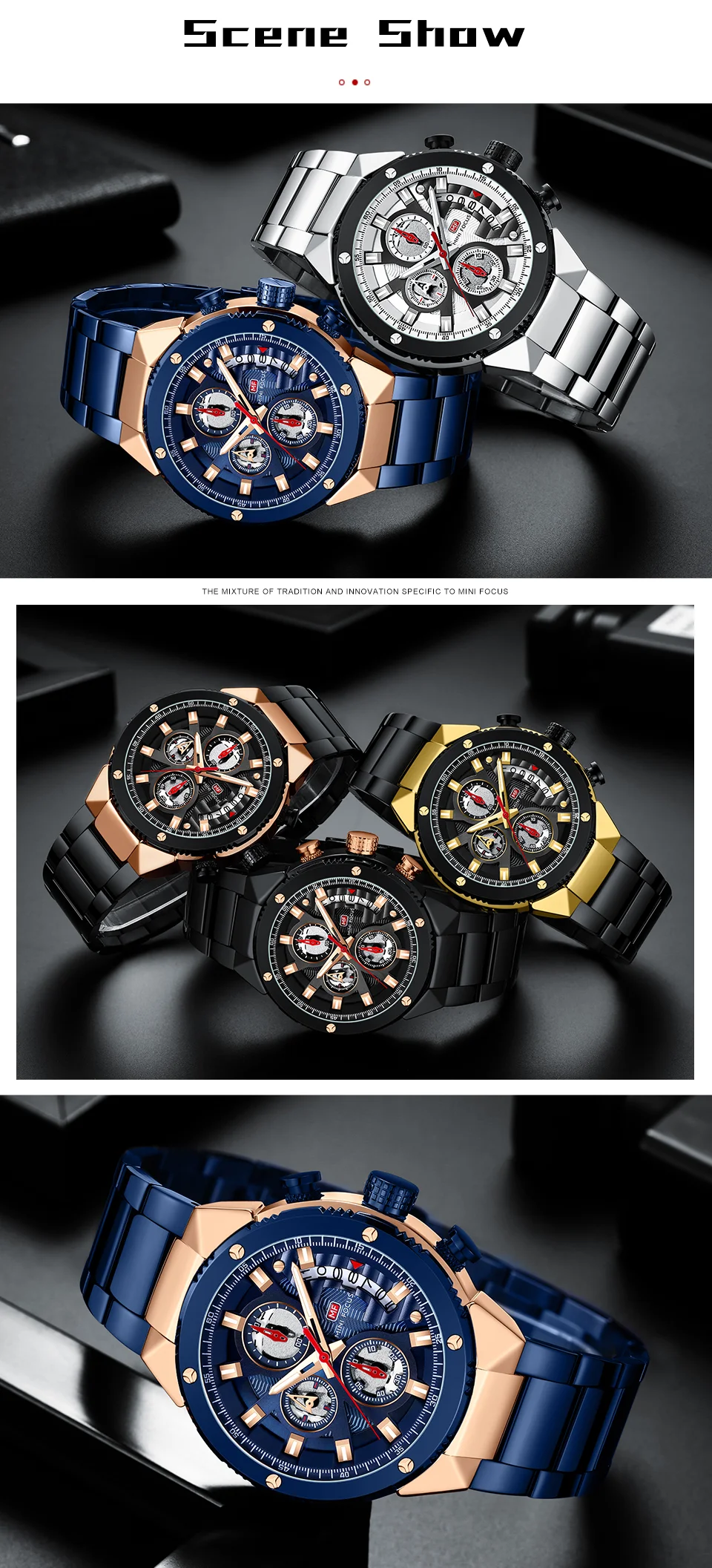 Mini FocusMen&rsquo;s Wrist Complete Calendar Chronograph Watch | Luxury Waterproof Fashion Quartz Watch for Men