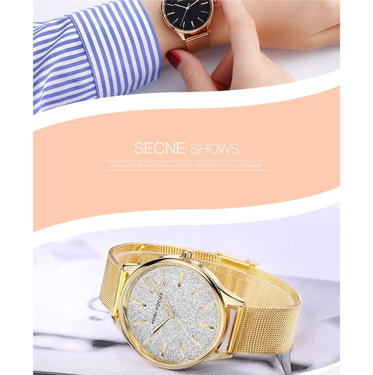 Mini Focus MF0044 Women's Dress Quartz Watch | Stainless Steel Band | Elegant Fashion Wristwatch Factory Wholesale