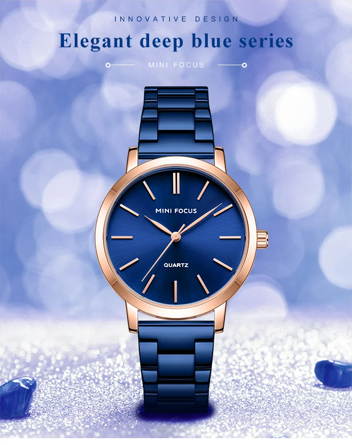 MINI FOCUS Femme Classic Elegant Watches Solid Stainless Steel Band Waterproof With Japanese Movement Women Quartz Watch