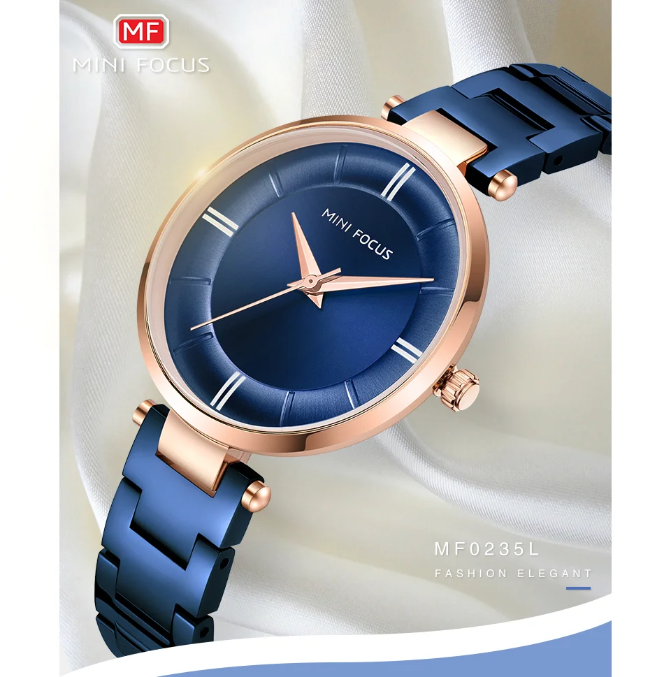 Mini Focus MF0235L Women’s Trendy Quartz Watch | Multi-Color Stainless Steel Strap | Ready to Ship OEM Factory