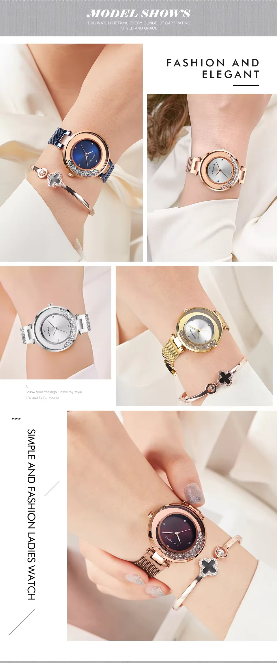MINI FOCUS MF0254L Elegant Women’s Watch | Ultra Thin Quartz Mesh Strap Waterproof Japanese Movement for Girls