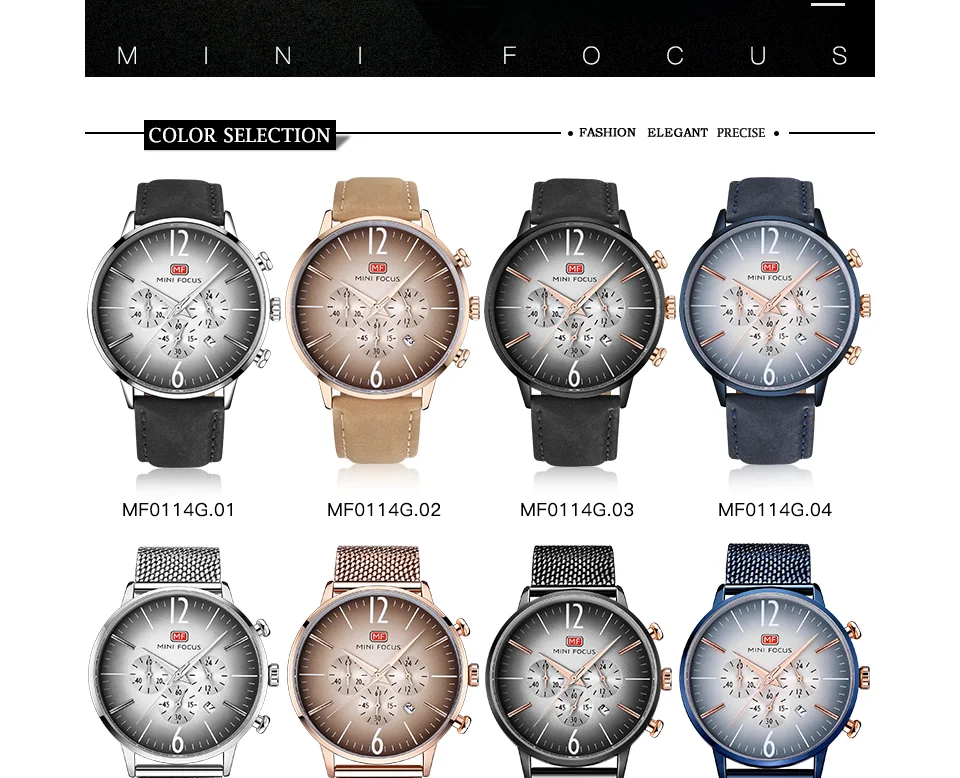 Mini Focus MF0114 Men’s Blue Quartz Watch | Ultra Thin Mesh Strap | 24H Date | Factory Wholesale