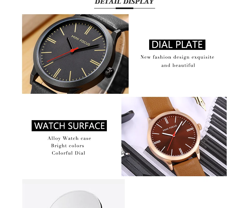 Mini Focus MF0058G Men’s Luxury Quartz Watch | Blue Leather Strap Casual Design | Factory Wholesale