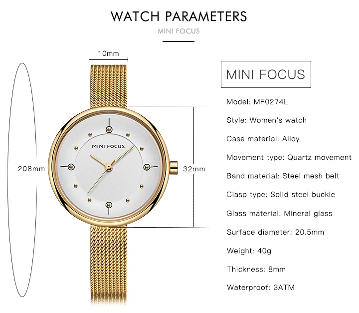 Mini Focus Women's Quartz Watch Stylish Stainless Steel Wristwatch for Global Wholesale