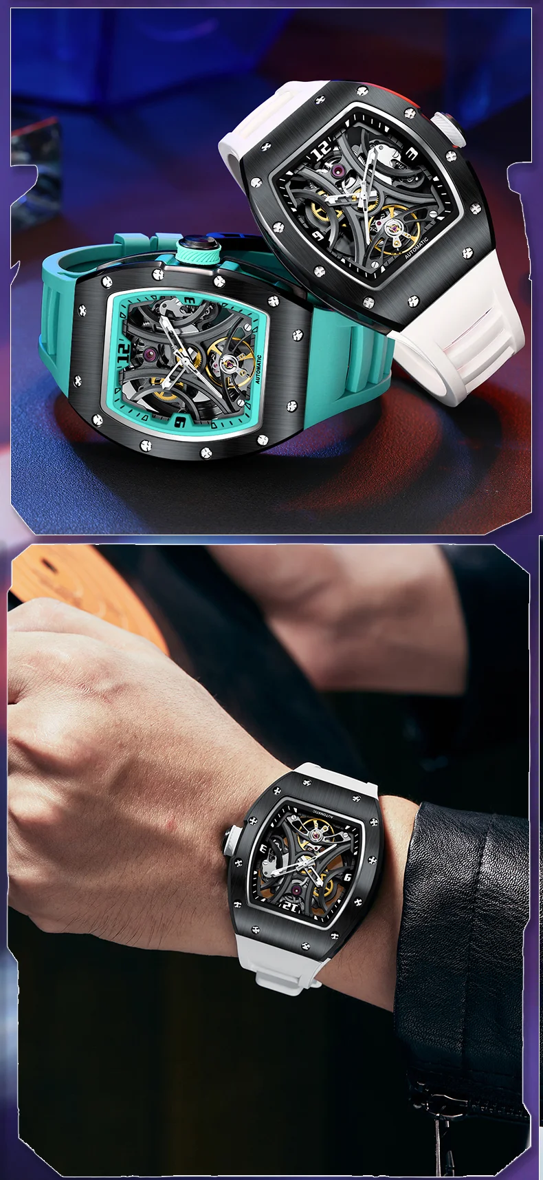 Chance Luxury Carbon Fiber Automatic Tourbillon Watch for Men – Wholesale Mechanical Timepiece