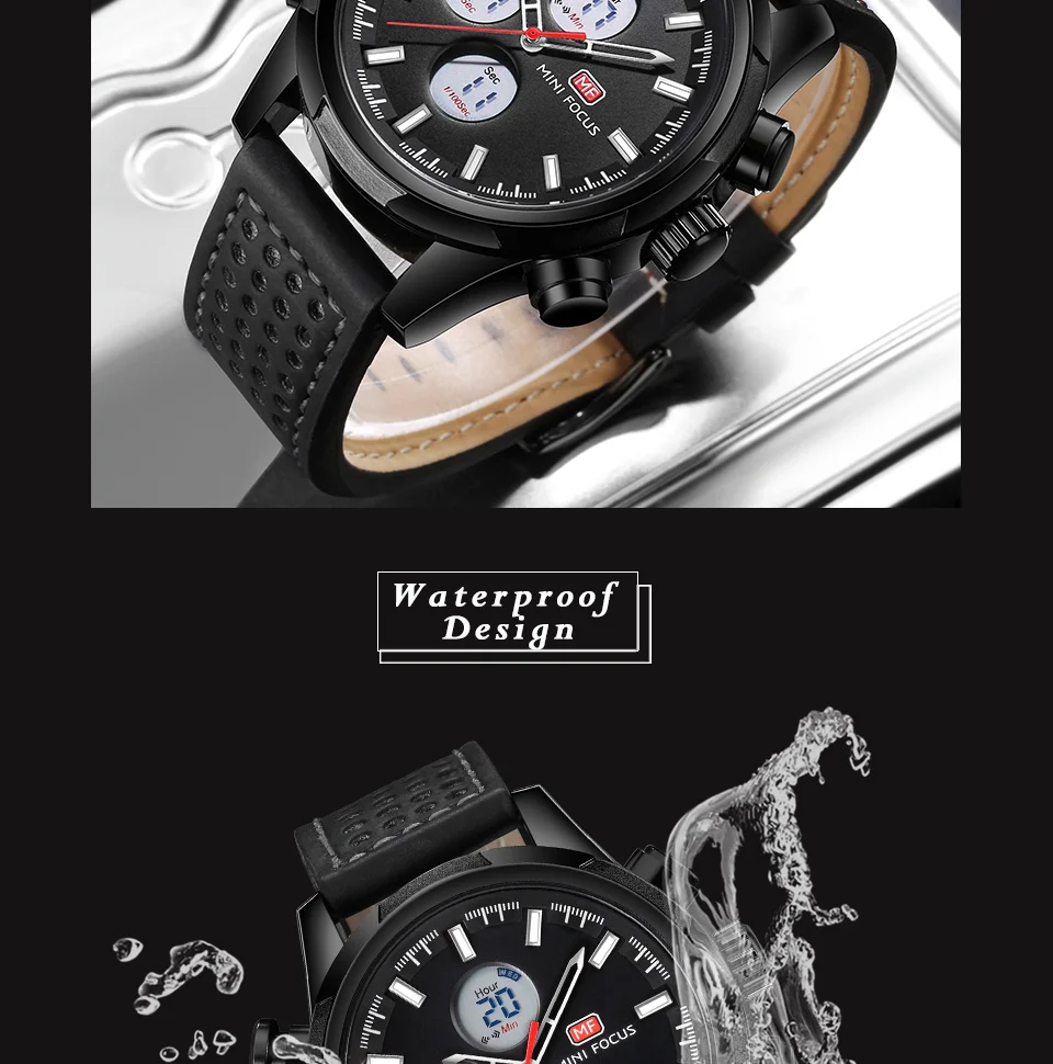 Mini Focus MF0066G Men’s Digital Sports Watch | 3ATM Waterproof Quartz & Electronic Movement | Factory Wholesale