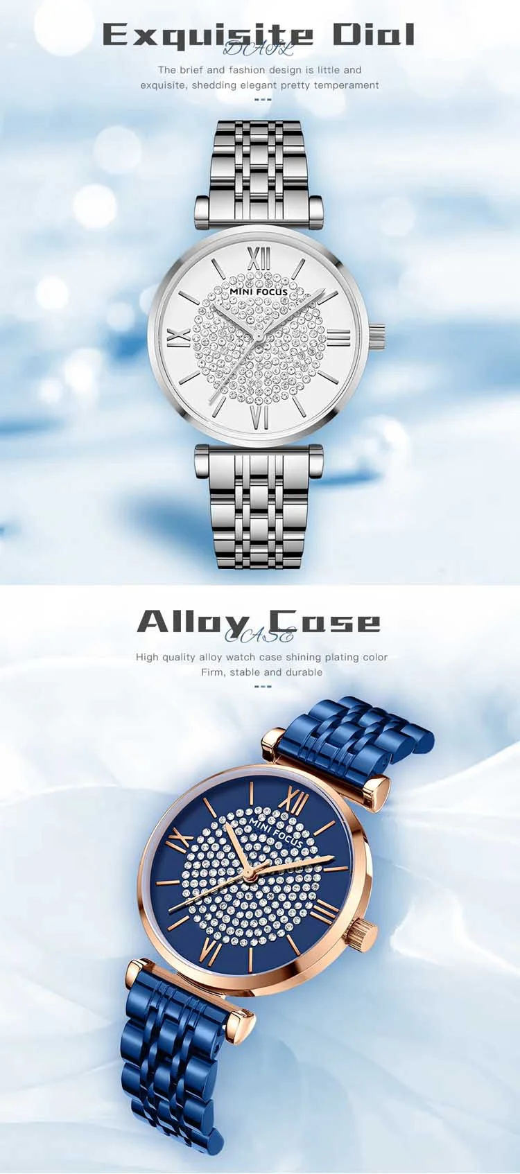 Wholesale Girls Quartz Watch with Starry Dial – Stainless Steel Luminous Watch by MINI FOCUS