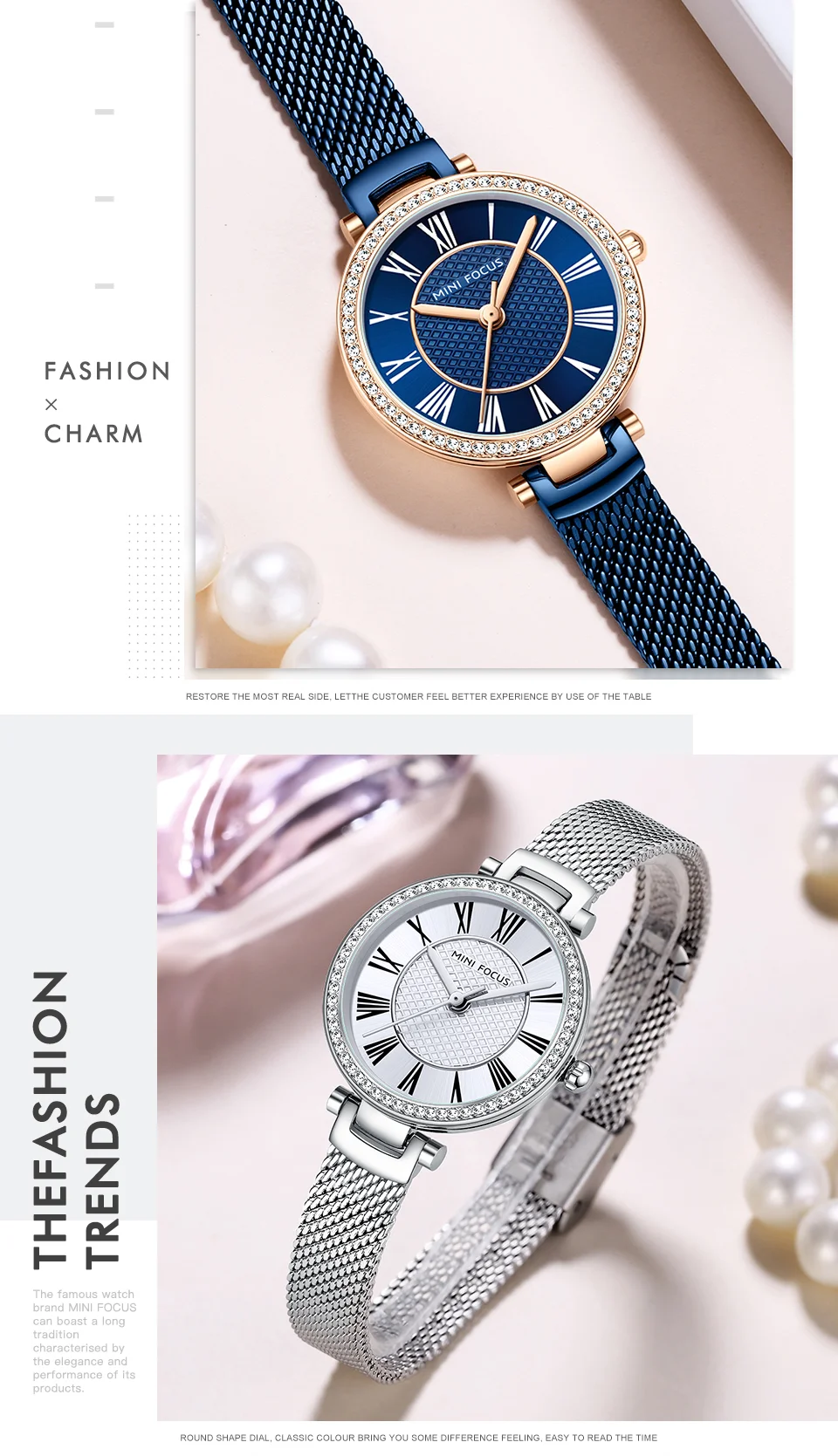 MINI FOCUS MF0423L White Dial Women&rsquo;s Quartz Watch with Stainless Steel Strap and Analog Display for Wholesale