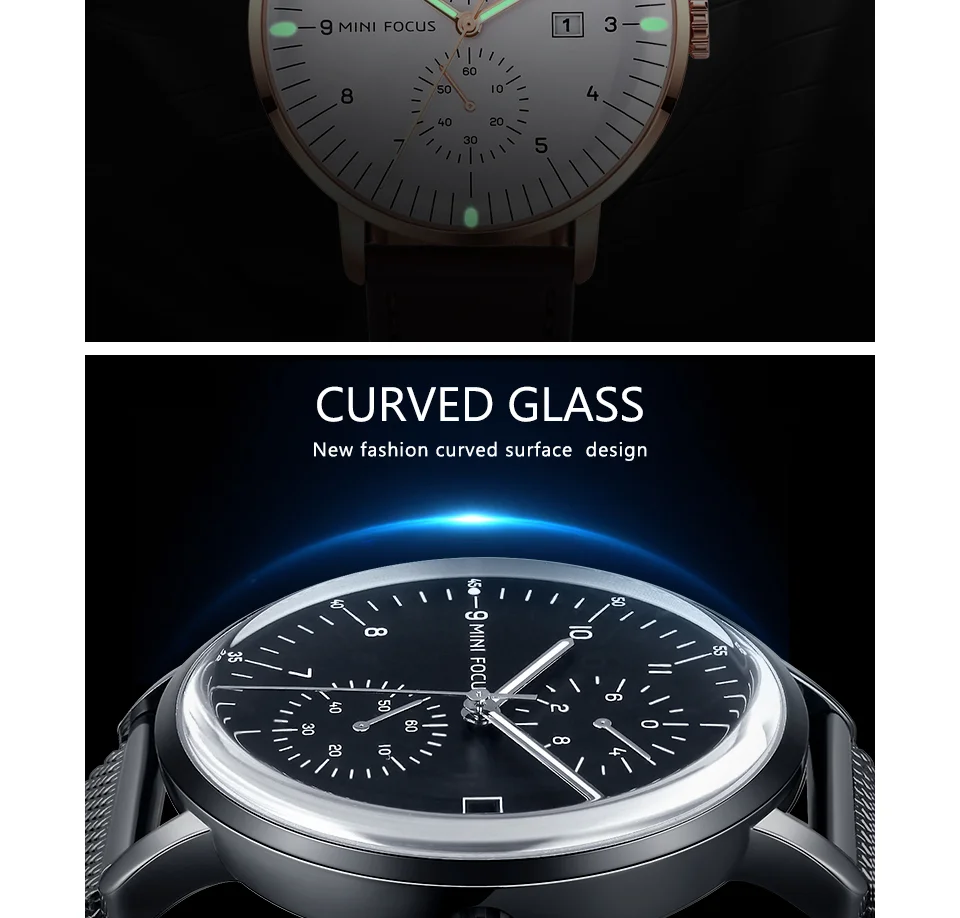 Mini Focus MF0052G Men's Business Quartz Watch | Leather Strap Calendar Design | Factory Direct Wholesale