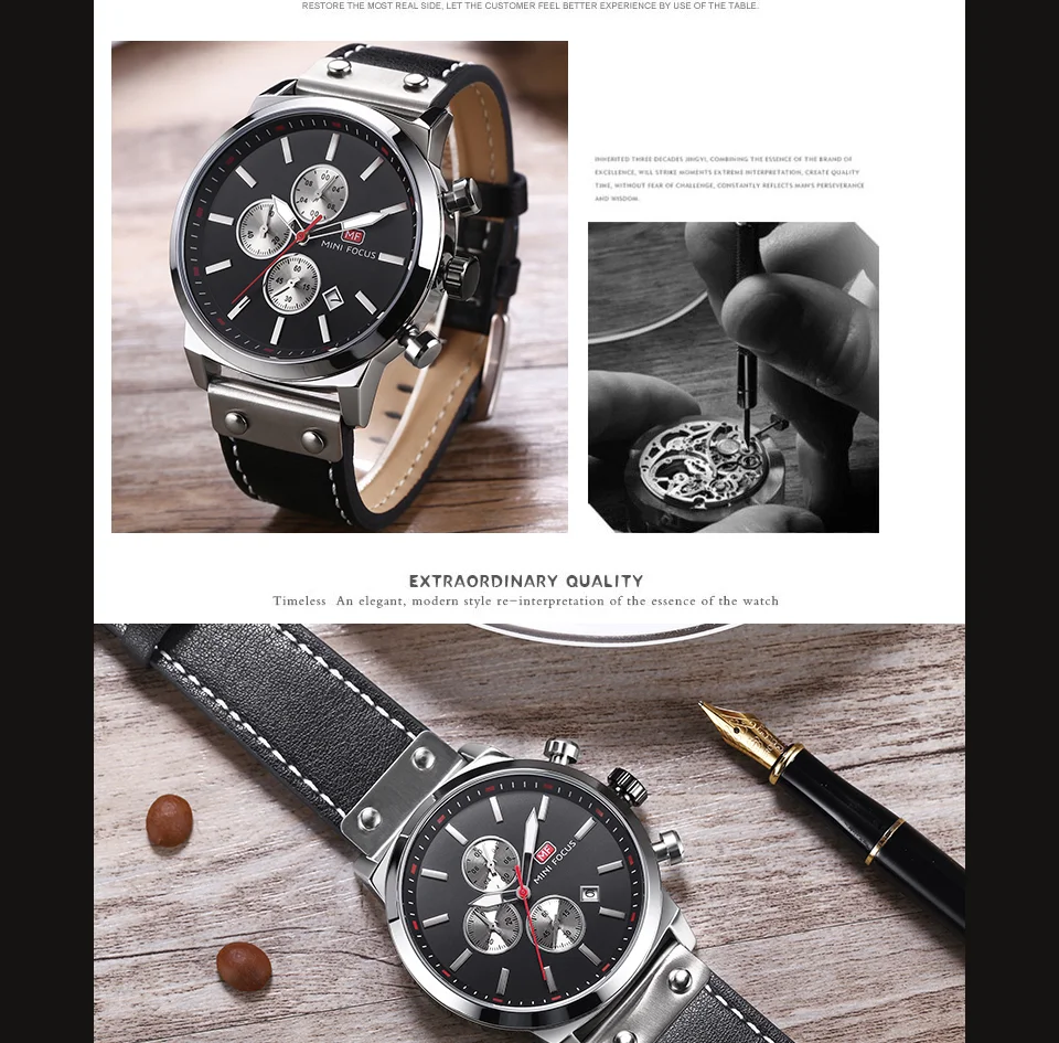 Mini Focus MF0110G Men’s Luxury Sports Quartz Watch | Chronograph & Waterproof | Factory Wholesale