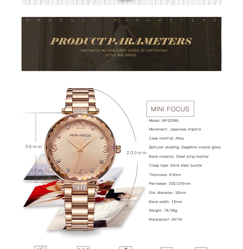 Mini Focus MF0038L Ladies Quartz Watch | Sapphire Crystal Glass | Leather & Steel Strap Options | Factory Direct