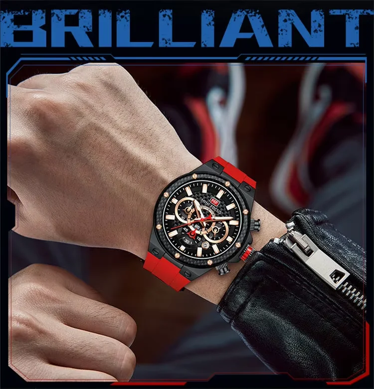 Top Sale Men’s Multifunction Chronograph Quartz Watch with Waterproof Silicone Strap