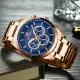 MINI FOCUS Heavy-Duty Chronograph Quartz Watch for Men Steel