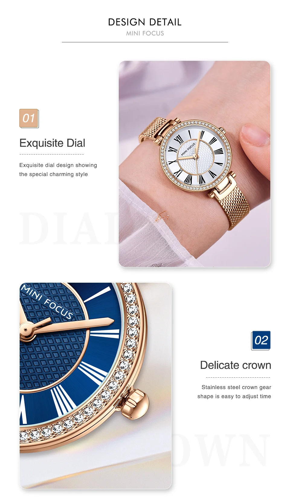 MINI FOCUS MF0423L White Dial Women&rsquo;s Quartz Watch with Stainless Steel Strap and Analog Display for Wholesale