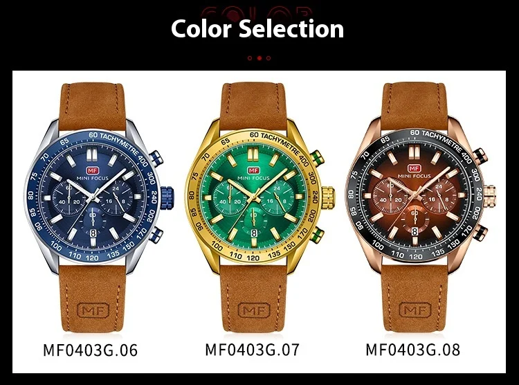 Luxury Casual Men’s Quartz Watch with Genuine Leather Strap – Mini Focus Factory Wholesale Supplier