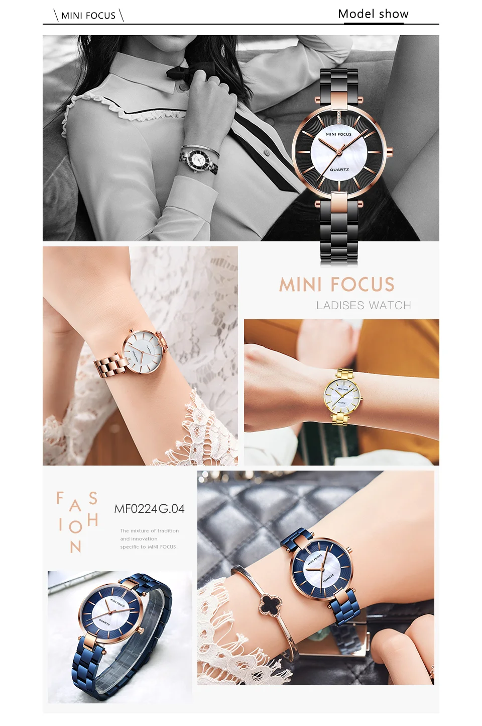 MINI FOCUS MF0224L Stylish Women’s Quartz Watch | Luxury Stainless Steel Band Cute Design Factory Wholesale