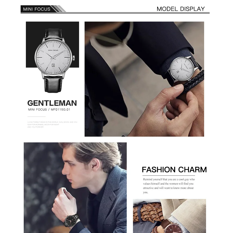 Mini Focus MF0115G Casual Men’s Watch | Fashion Sport Quartz | Auto Date Leather Strap | Factory Wholesale