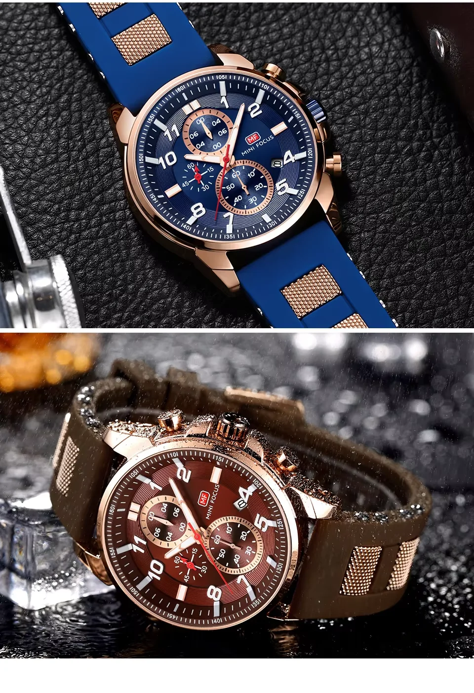 MINI FOCUS Men’s Quartz Watch | Stylish Waterproof Watch with Luminous Silicone Band | Factory Wholesale