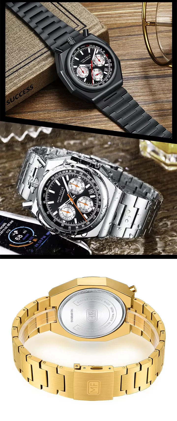 Wholesale MINI FOCUS MF0601G Men's Quartz Watch – Multifunction Waterproof Timepiece