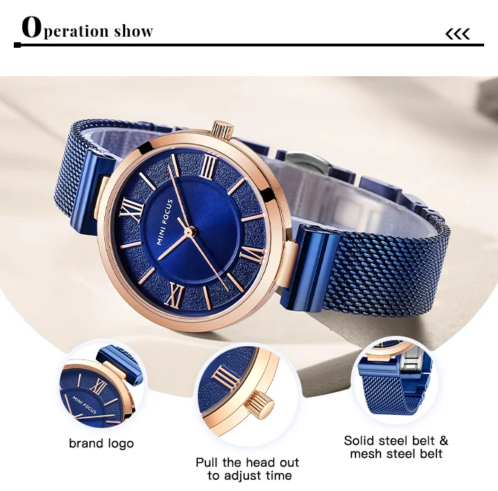 MINI FOCUS Women’s Quartz Watch | Luxury 5ATM Waterproof Sport Mesh Strap Wristwatch – Factory Wholesale